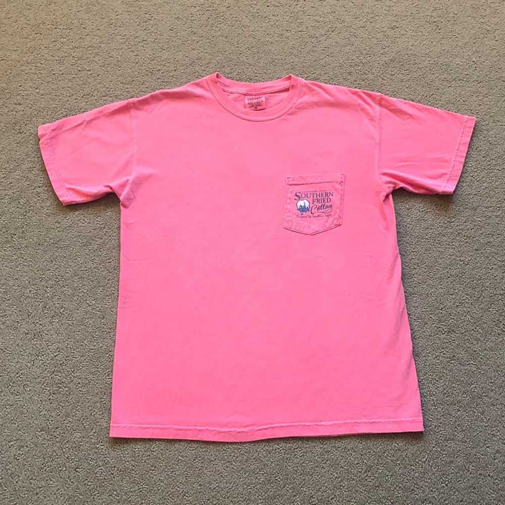 Southern Fried Cotton Comfort Colors Medium Cotton Tee Short Sleeve Coral Fish
